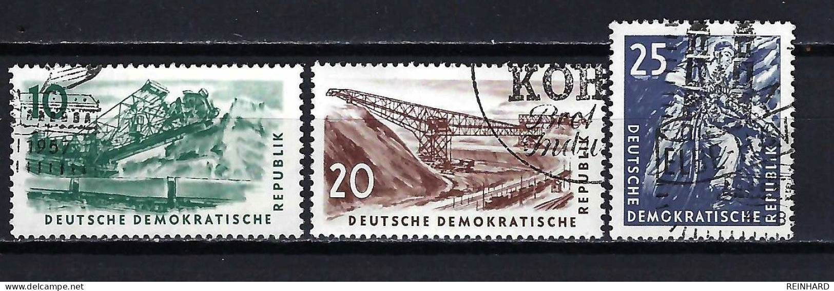 DDR Komplettsatz Mi-Nr. 569 - 571 Kohlebergbau Gestempelt (4) - Siehe Bild - Usati