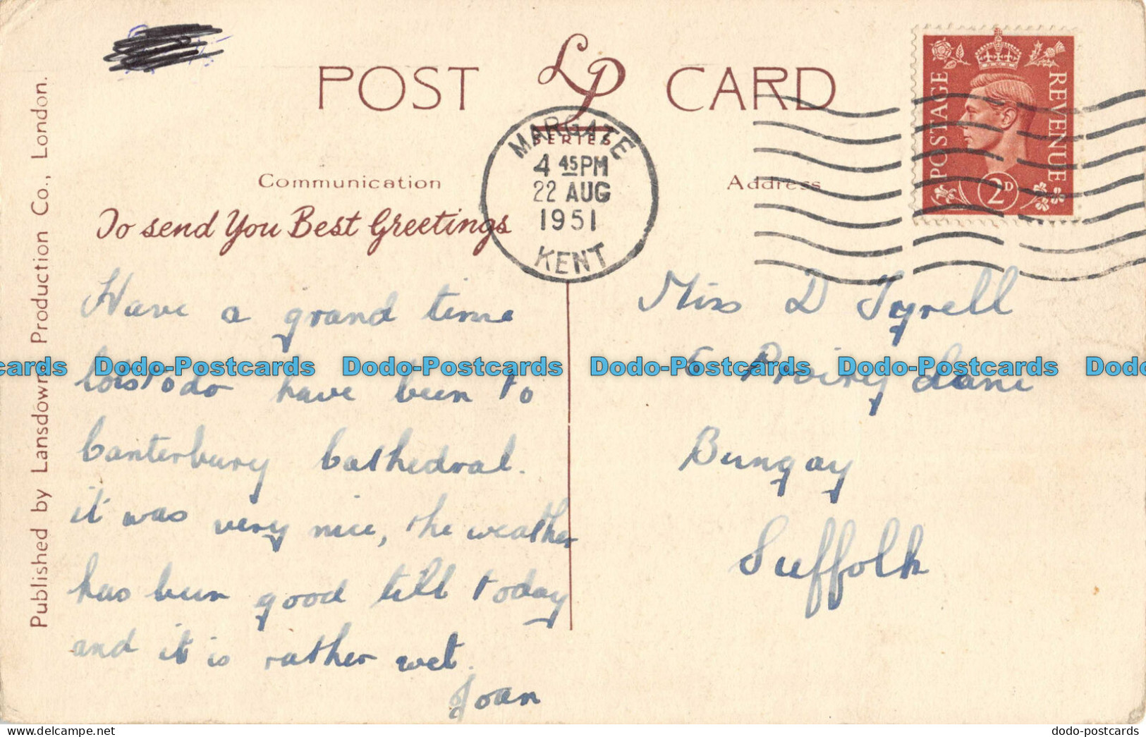 R093893 Greetings From Margate. Multi View. Lansdowne. 1951 - World