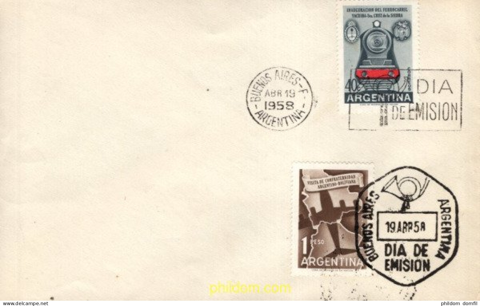 16656 MNH ARGENTINA 1958 INAUGURACION DEL FERROCARRIL YACUIBA-SANTA CRUZ - Nuevos