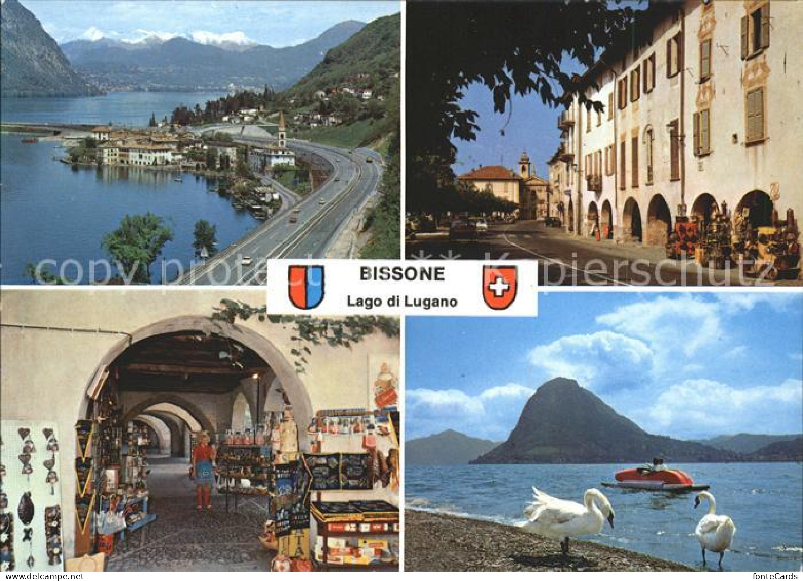 11880446 Bissone Lago Di Lugano Panorama Arkaden Dorfpartie Bissone - Altri & Non Classificati