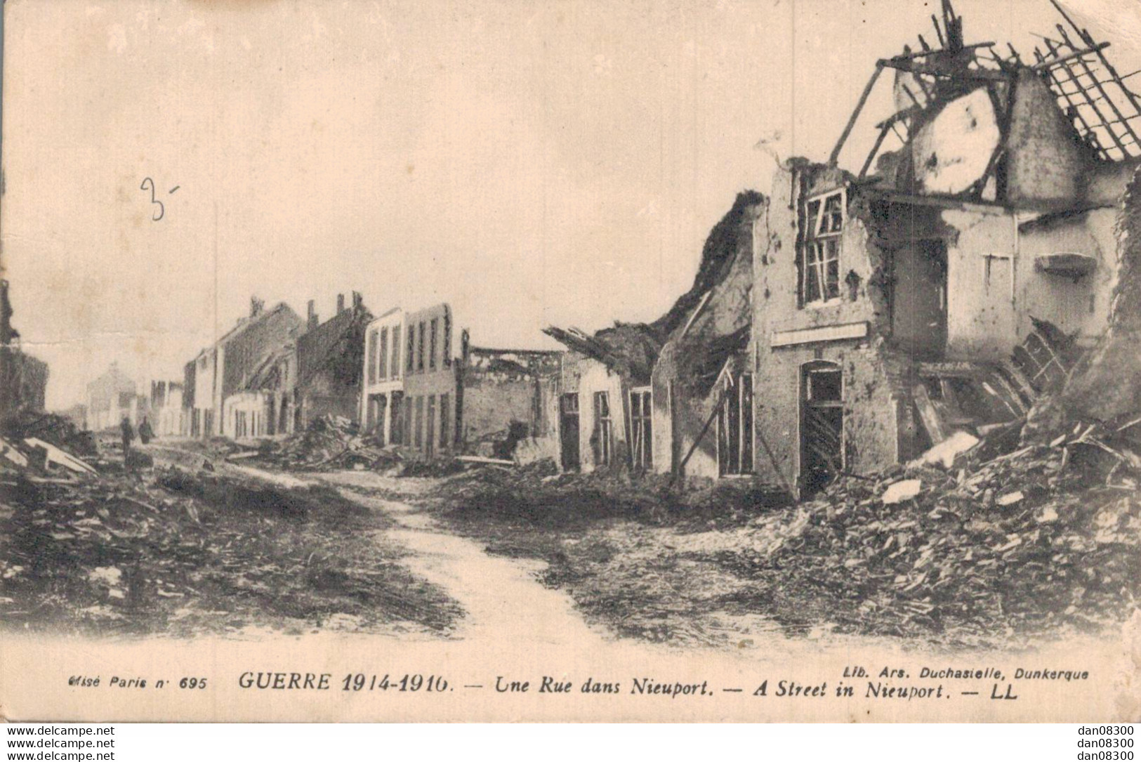 BELGIQUE UNE RUE DANS NIEUPORT - Oorlog 1914-18