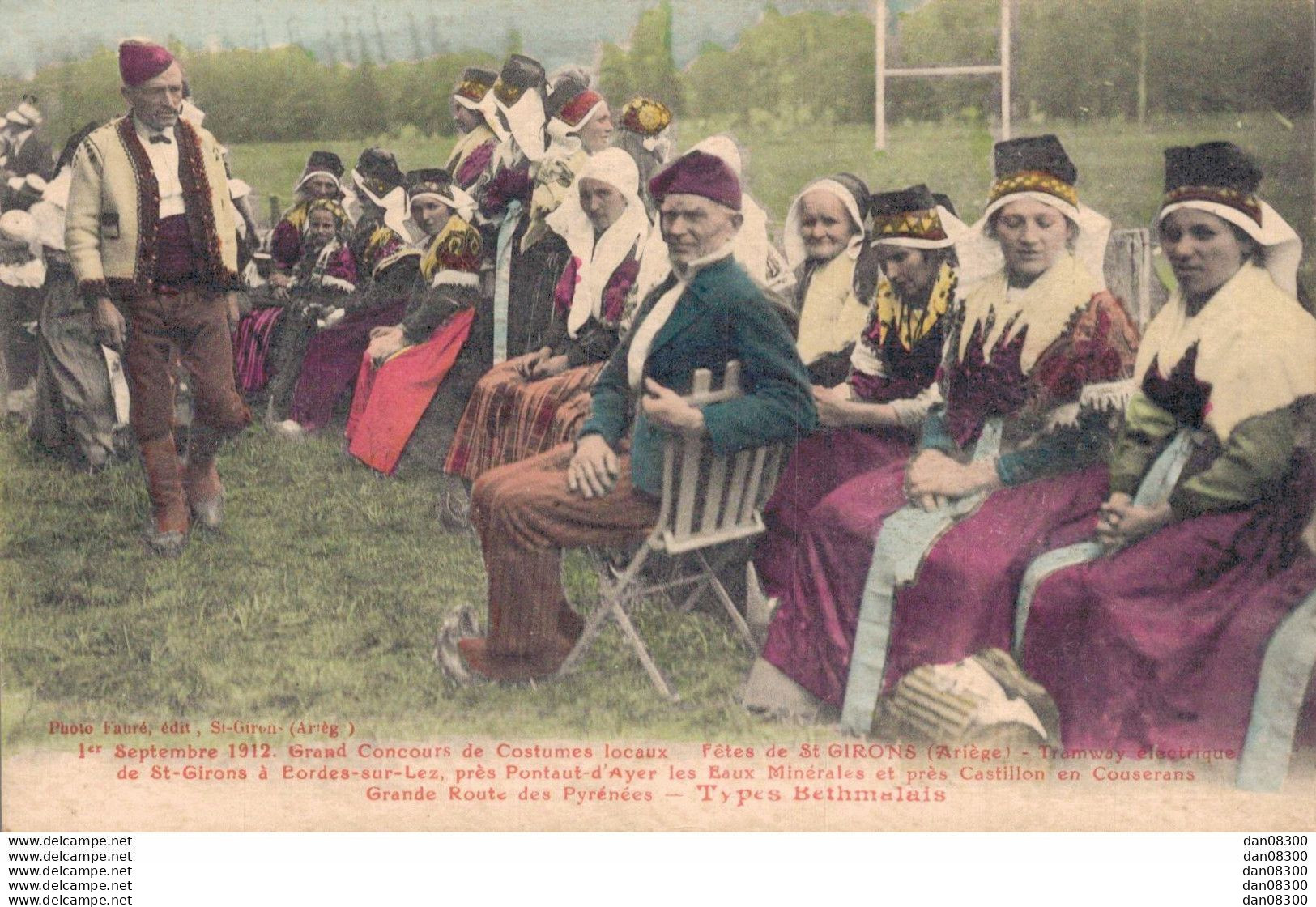 09 01 SEPTEMBRE 1912 GRAND CONCOURS DE COSTUMES LOCAUX FETES DE SAINT GIRONS - Kostums