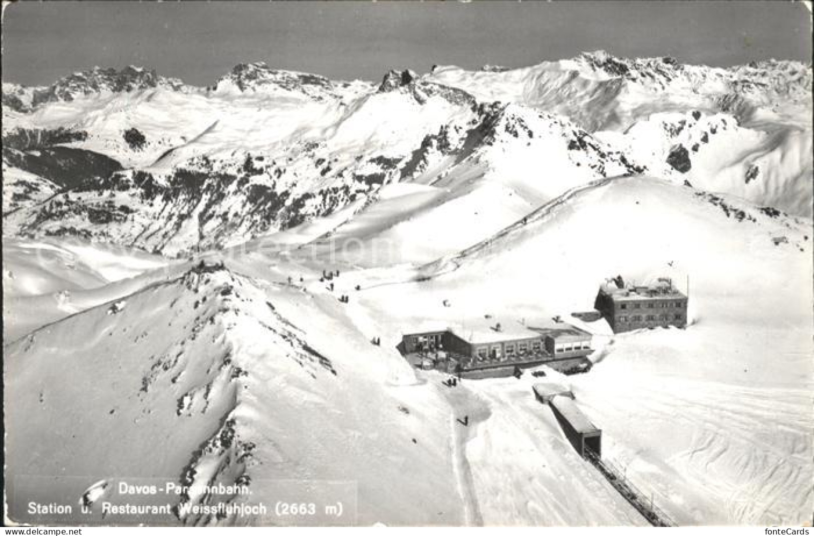11878496 Davos Dorf GR Parsennbahn Berghaeuser Weissfluh-Joch Und Weissfluh-Gipf - Autres & Non Classés