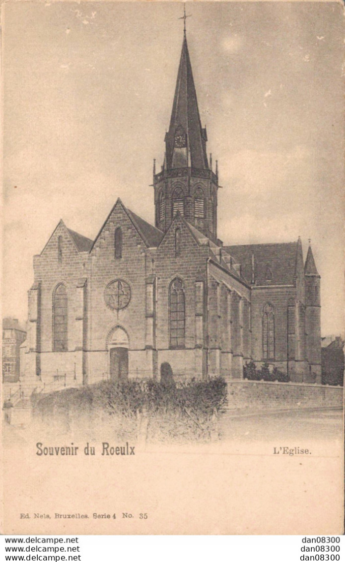 BELGIQUE SOUVENIR DU ROEULX L'EGLISE - Andere & Zonder Classificatie