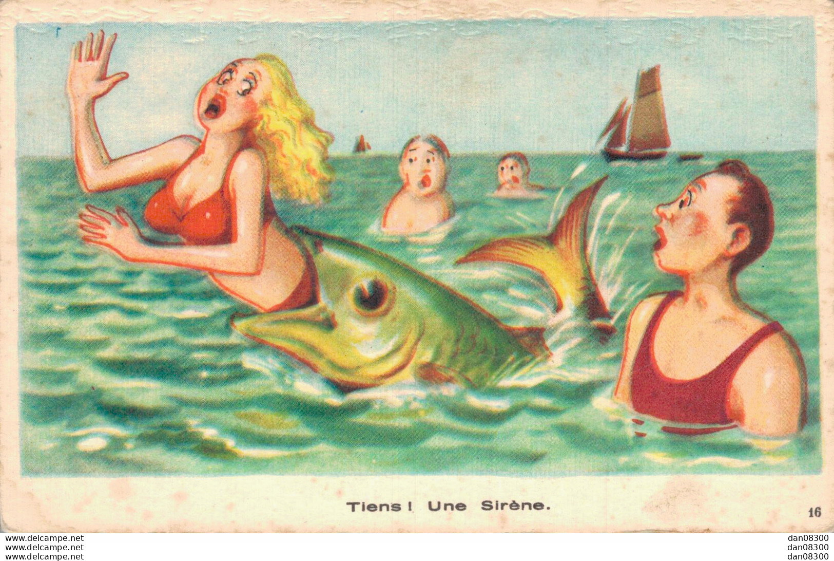 ILLUSTRATION HUMOUR TIENS UNE SIRENE - 1900-1949