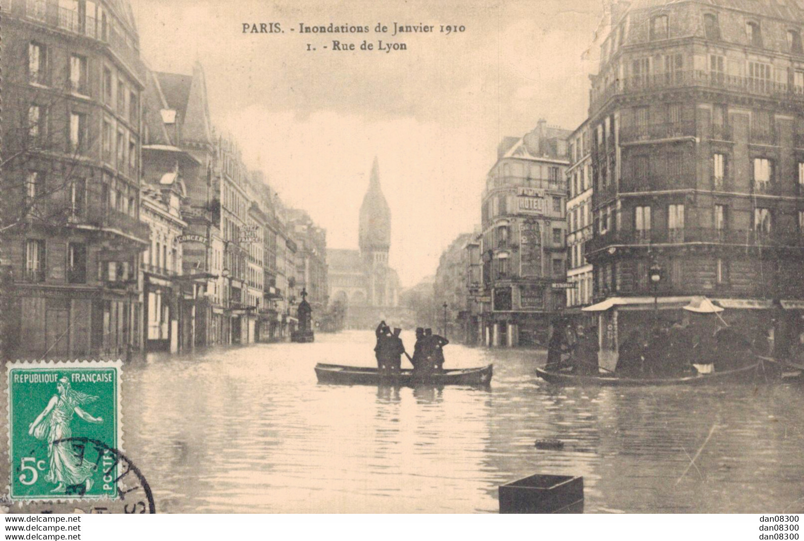 75 PARIS INONDATIONS DE JANVIER 1910 RUE DE LYON - Paris Flood, 1910