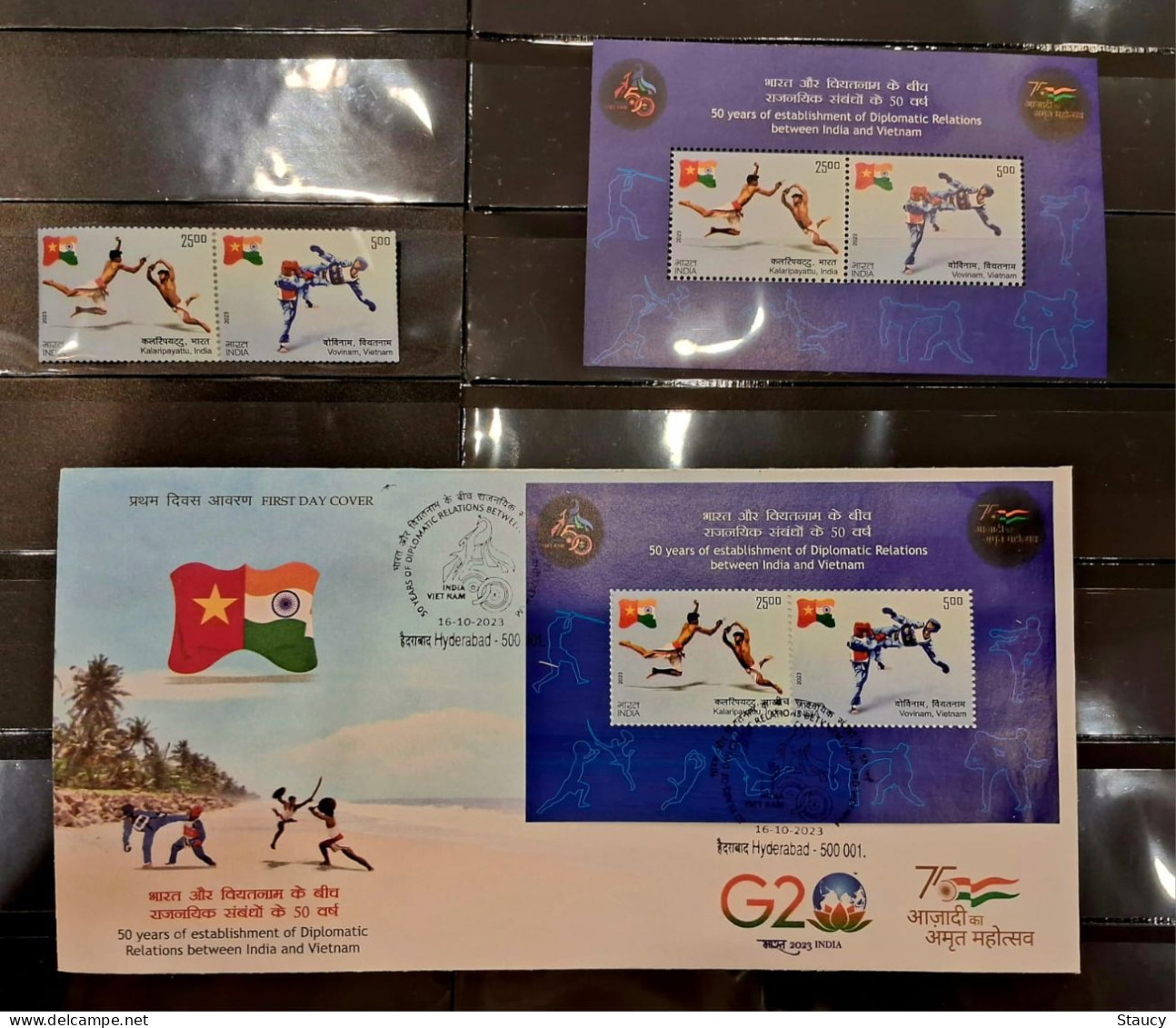 India 2023 India – Vietnam Joint Issue Collection: 2v SET + Miniature Sheet + First Day Cover As Per Scan - Emissions Communes