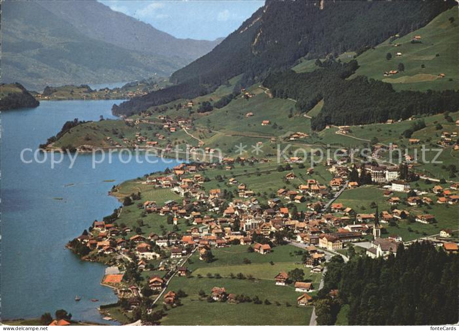 11877946 Lungern Fliegeraufnahme Mit See Lungern - Andere & Zonder Classificatie