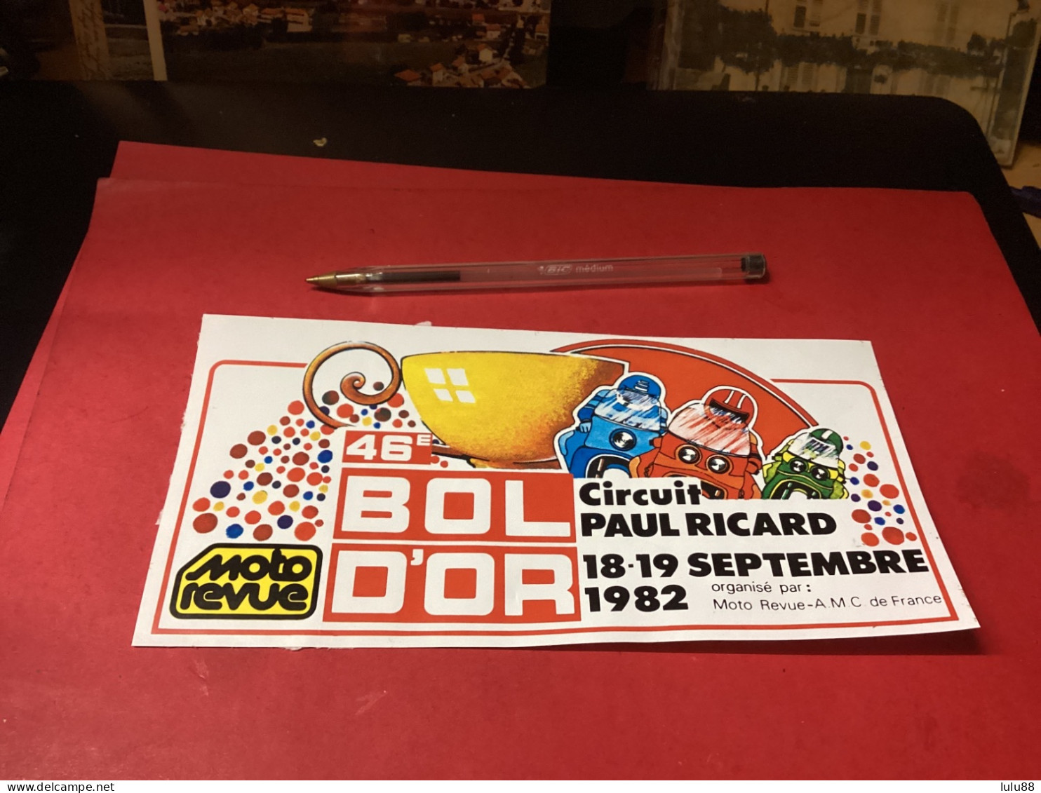 BOL D’OR. Circuit Paul RICARD. Année 1982. Adhesif. Autocollant - Motos