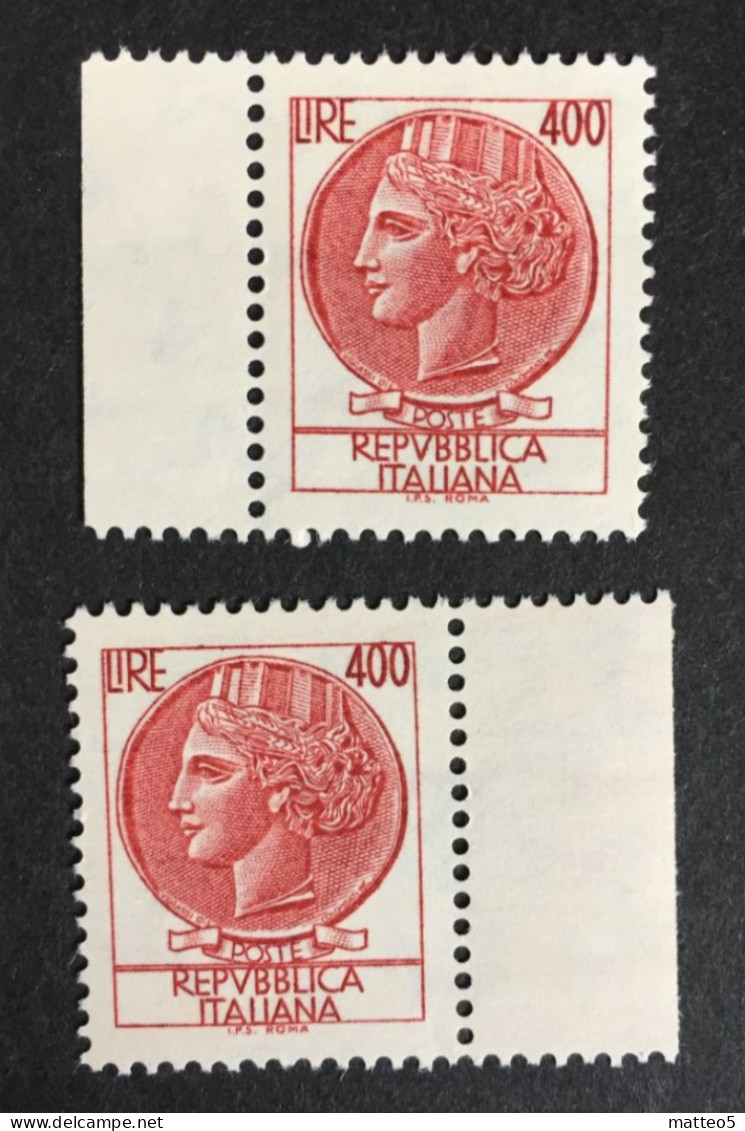 1976 - Italia - Siracusana  Lire 400 - Due Valori - Nuovi - 1971-80:  Nuevos