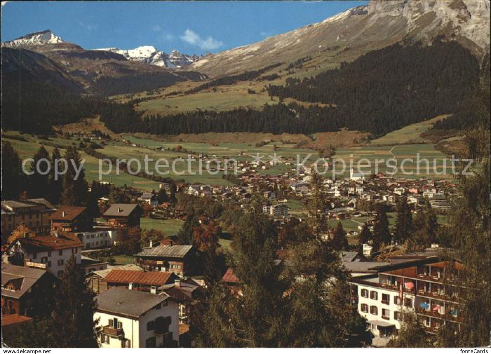 11877596 Flims Waldhaus Und Dorf Panorama Flims Waldhaus - Autres & Non Classés