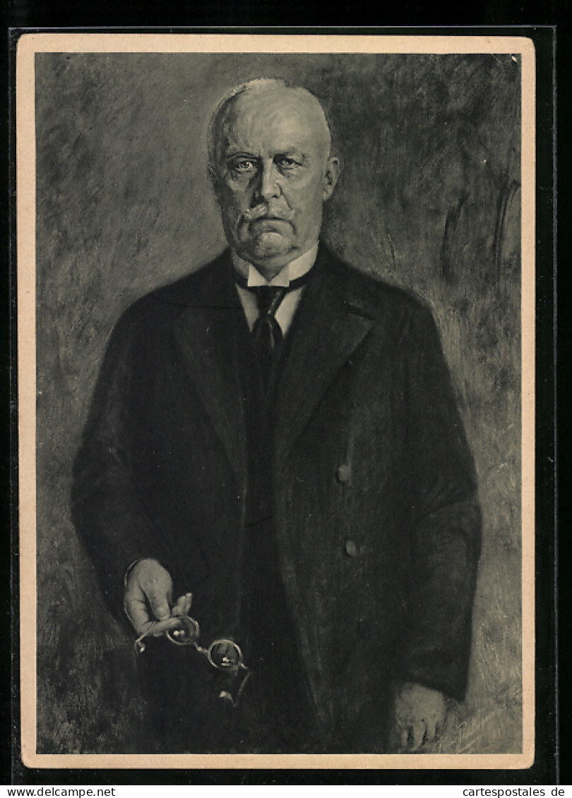 Künstler-AK Erich Ludendorff Mit Strengem Blick Und Brille In Der Hand  - Historical Famous People