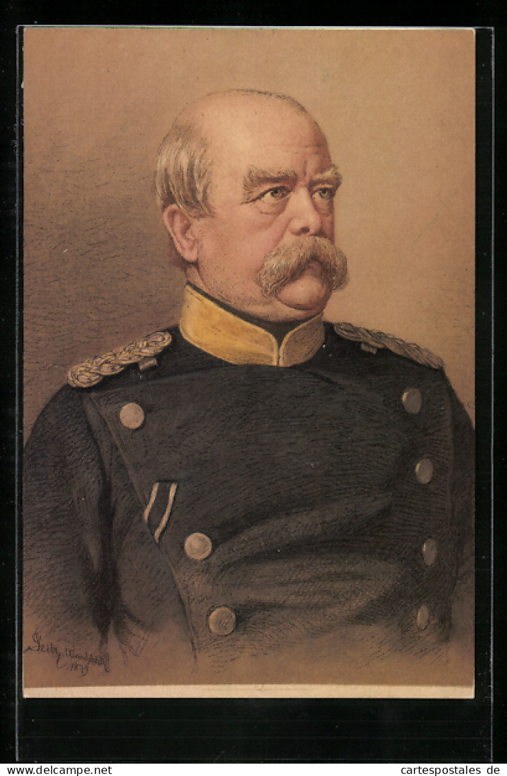 Künstler-AK Porträt Des Reichskanzlers Bismarck In Uniform  - Historische Persönlichkeiten