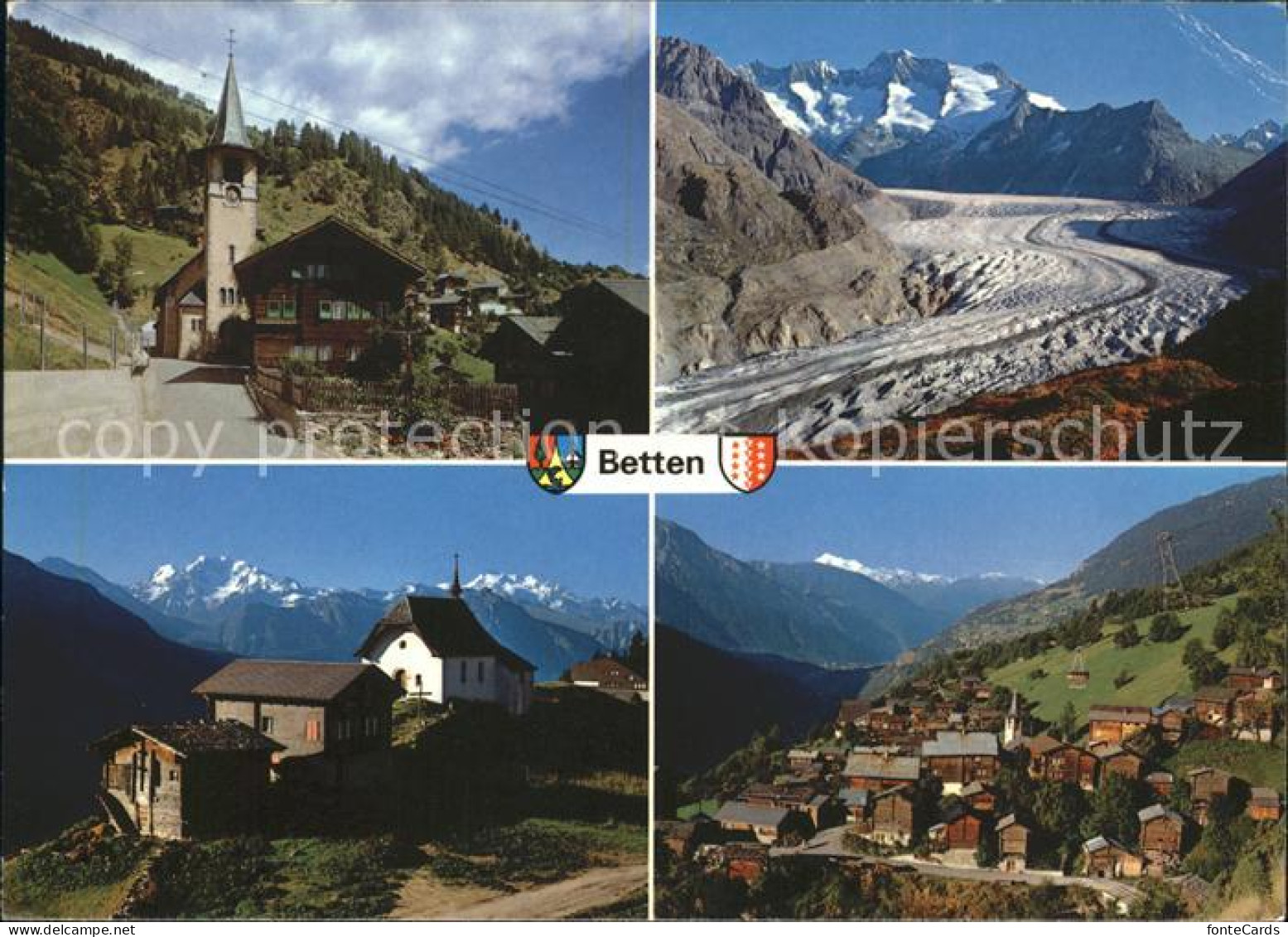 11877236 Betten VS Kirche Bettmeralp Aletschgletscher Weisshorn Betten - Sonstige & Ohne Zuordnung