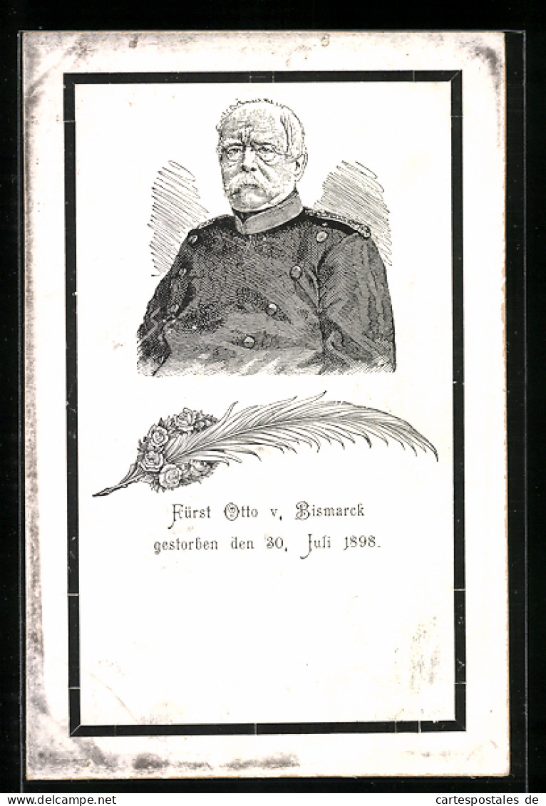 Künstler-AK Fürst Otto Von Bismarck, Gestorben Den 30. Juli 1898  - Personajes Históricos