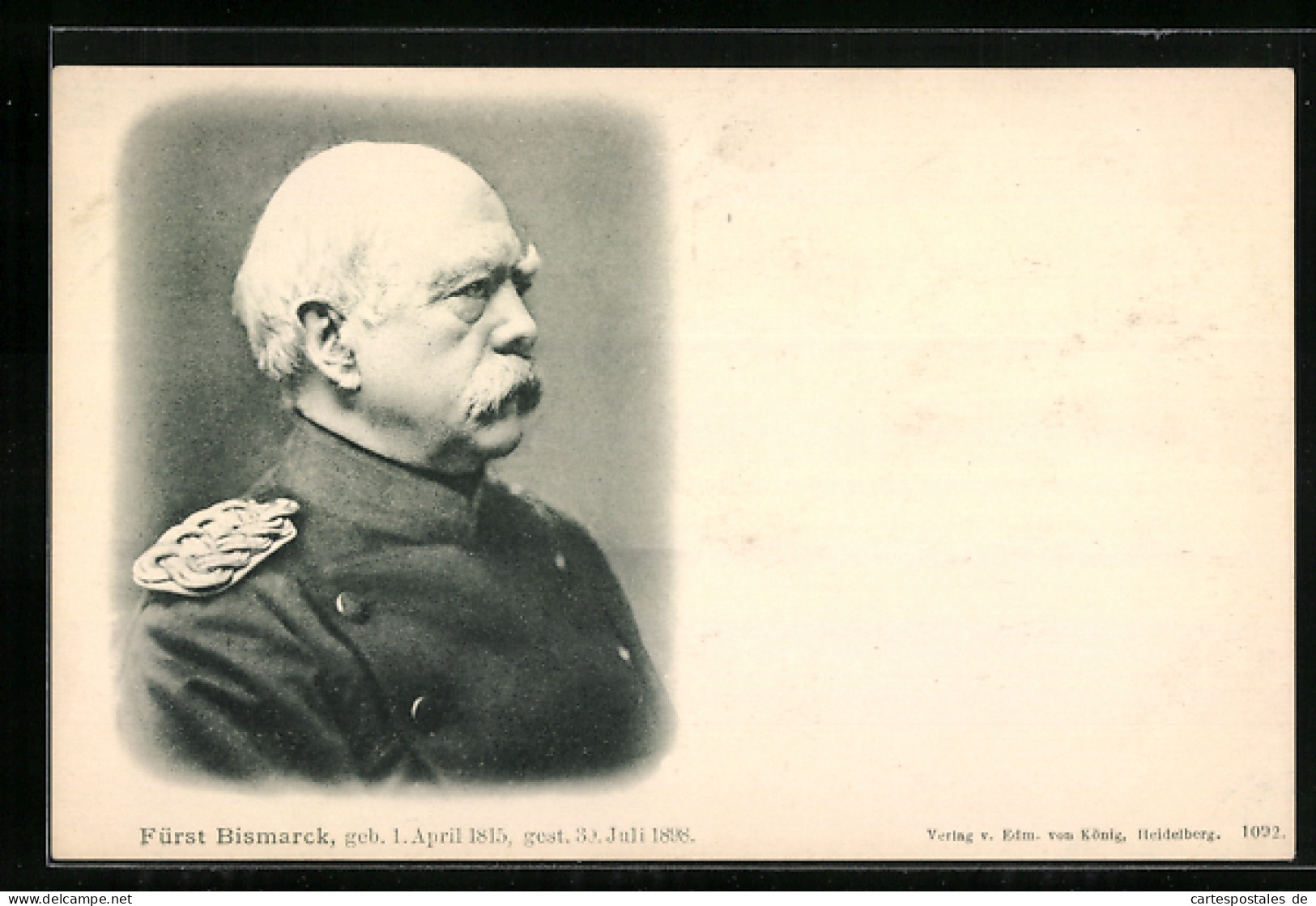 AK Fürst Bismarck Von Der Seite Betrachtet, 1. April 1815-30. Juli 1898  - Historical Famous People