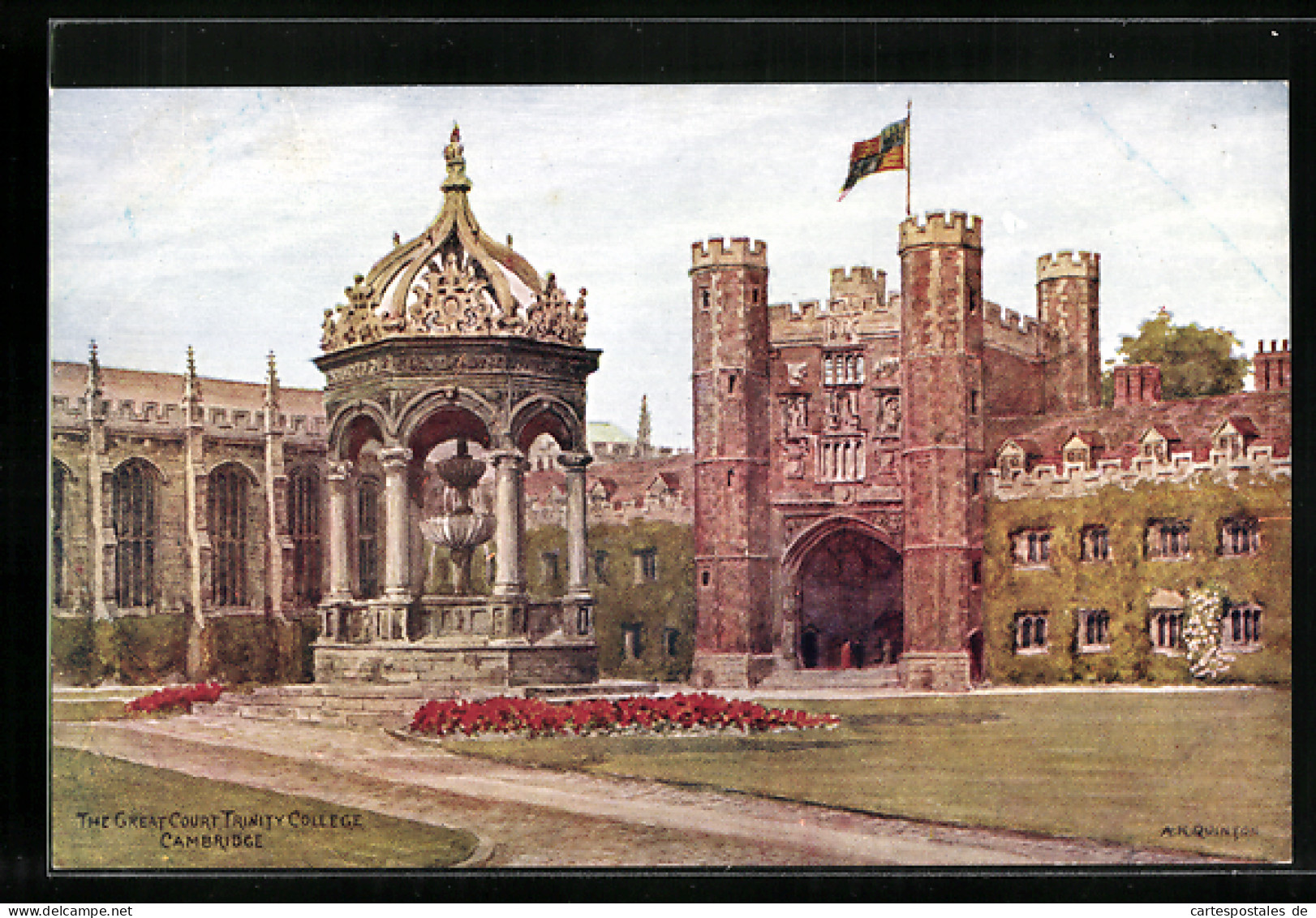 Künstler-AK A. R. Quinton: Cambridge, The Great Court Trinity College  - Autres & Non Classés