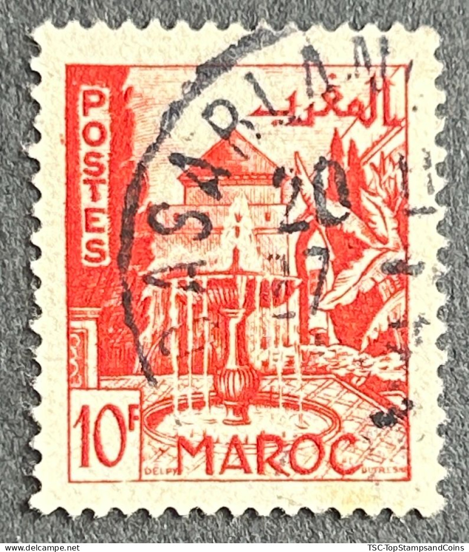 FRMA0284U - Landscapes & Monuments - Meknes Gardens - 10 F Used Stamp - Morocco - 1949 - Gebruikt