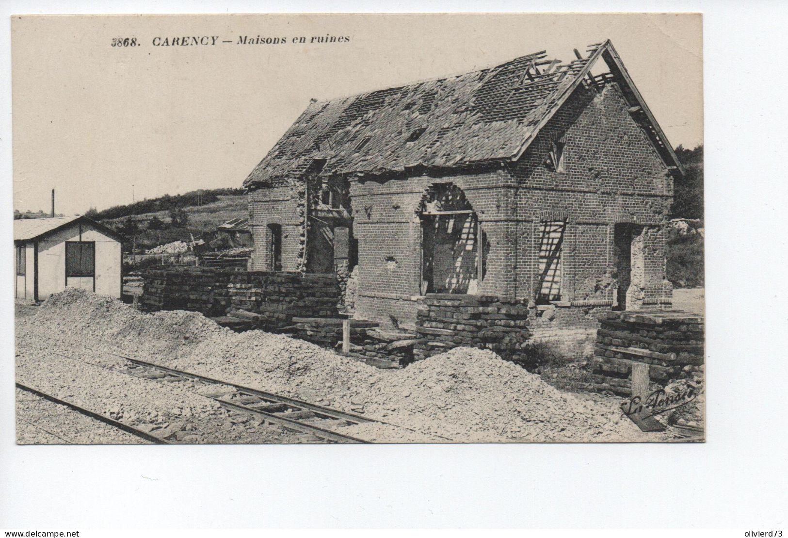 Cpa - 62 - Carency - Maisons En Ruines -  A VOIR - Other & Unclassified