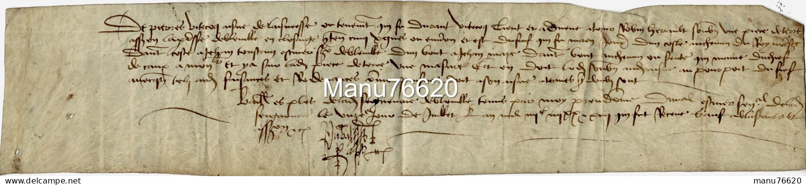 Ref 2 - RARE!, Lettre Manuscrite , Document Notarial , Le Havre Et Environs , écritures Très Anciennes , Papier épais. - Manuskripte