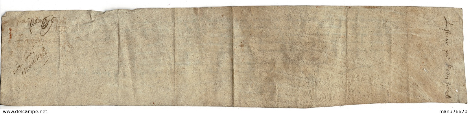 Ref 2 - RARE!, Lettre Manuscrite , Document Notarial , Le Havre Et Environs , écritures Très Anciennes , Papier épais. - Manuskripte