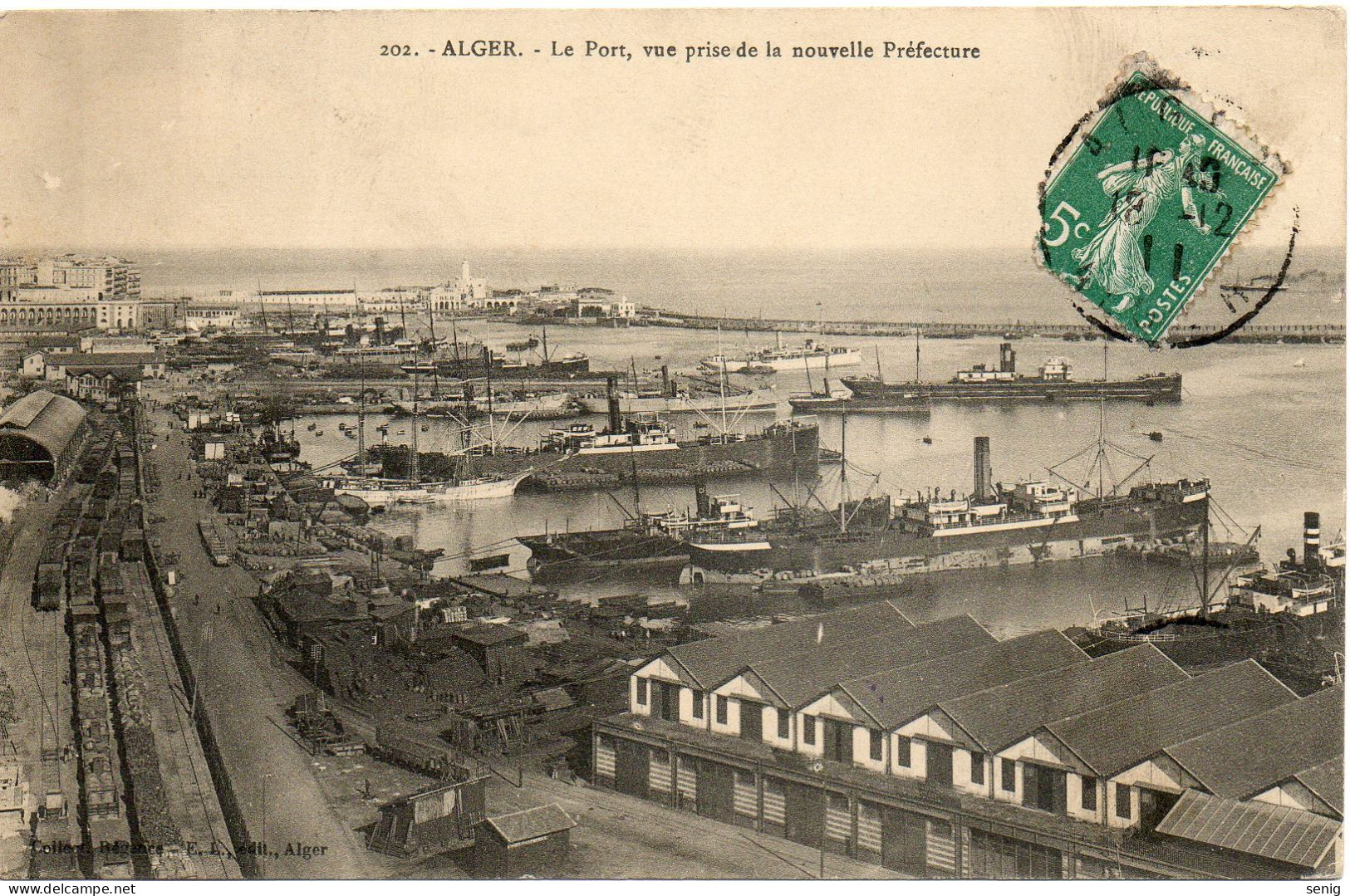 ALGERIE - ALGER - 202 - Le Port Vue Prise De La Nouvelle Préfecture - Collection Régence E.L. édit. Alger (Leroux) - - Alger