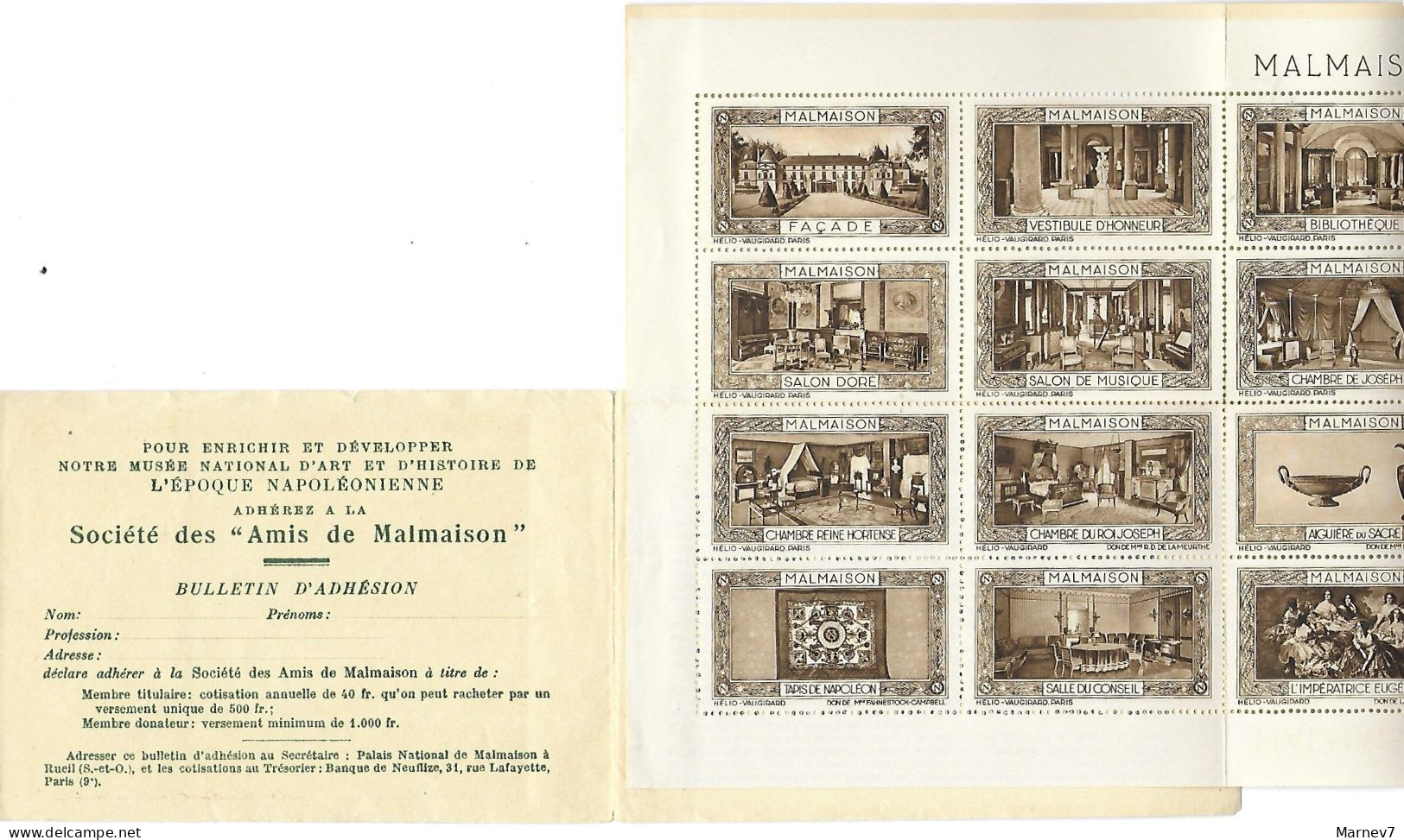 Carnet De 20 Vignettes** Joséphine Bonaparte Eugénie - Société Des Amis De MALMAISON - Other & Unclassified
