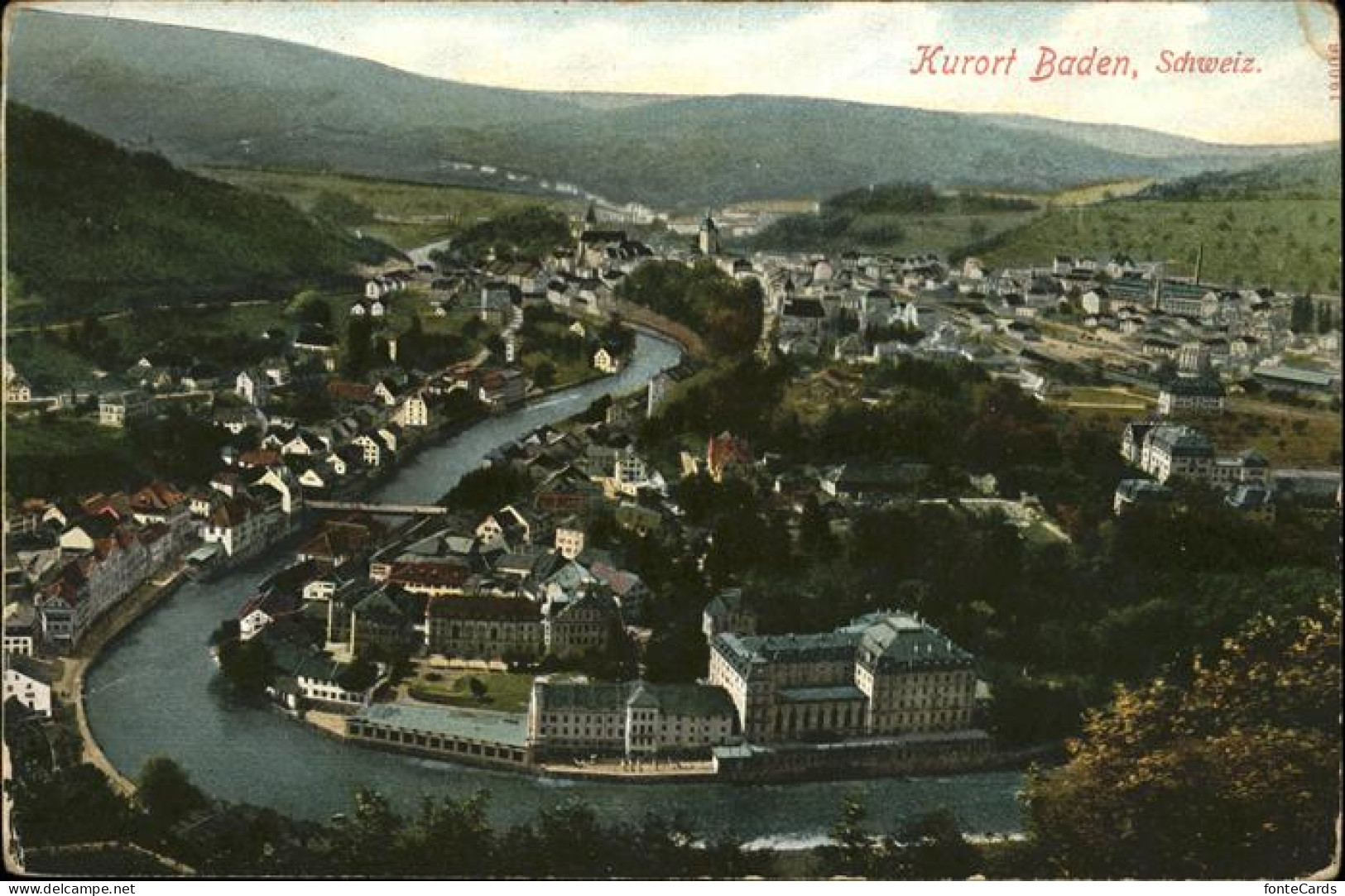 11320189 Baden AG Panorama Bruecke Limmat Baden - Sonstige & Ohne Zuordnung