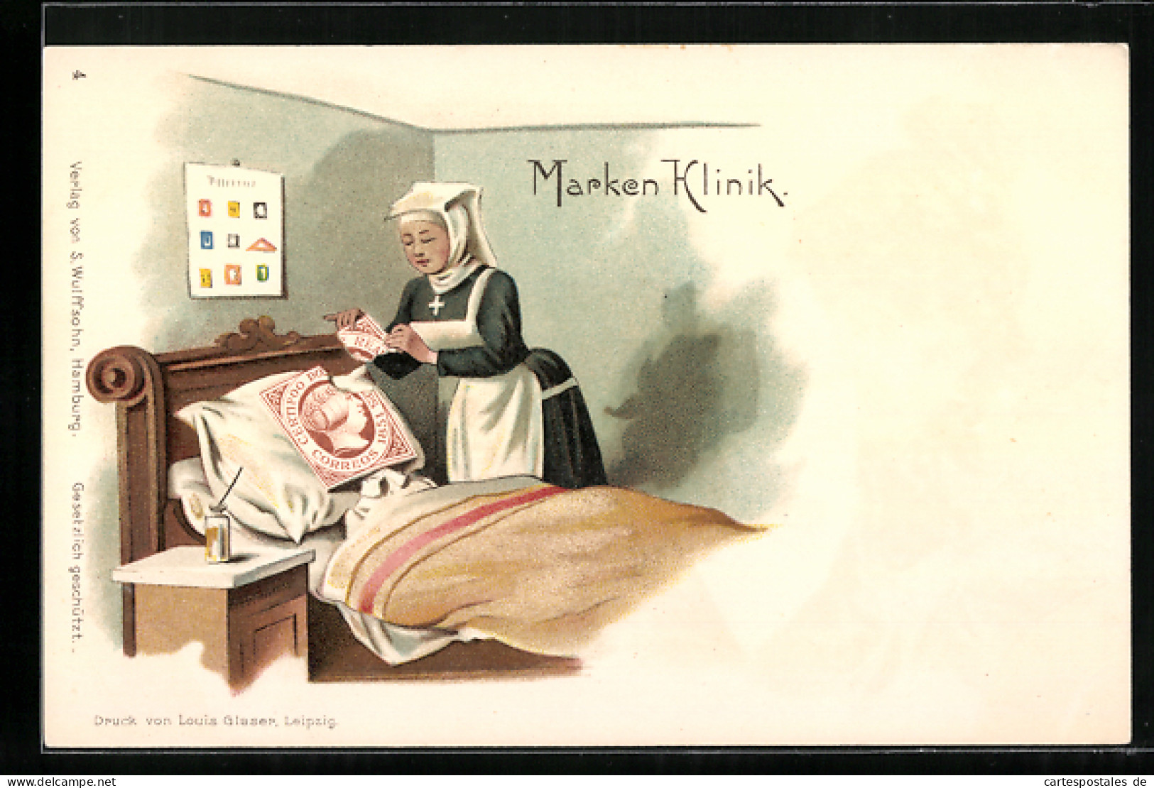 Lithographie Marken-Klinik, Briefmarken, Metamorphose  - Timbres (représentations)