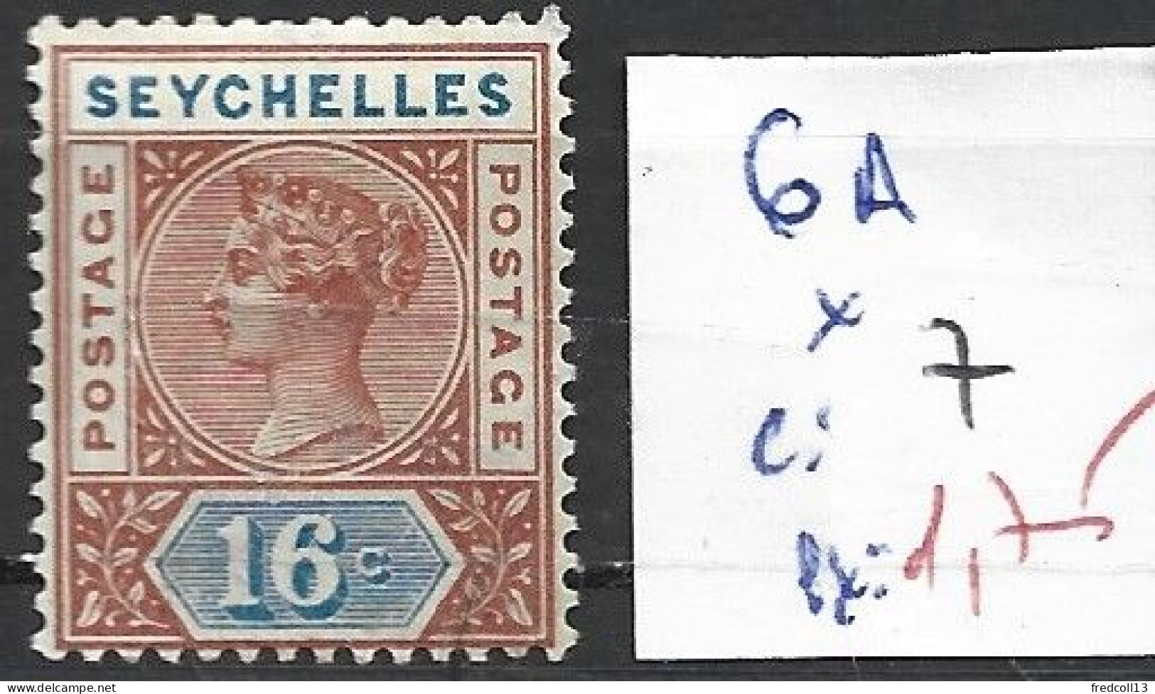 SEYCHELLES 6A * Côte 7 € - Seychelles (...-1976)
