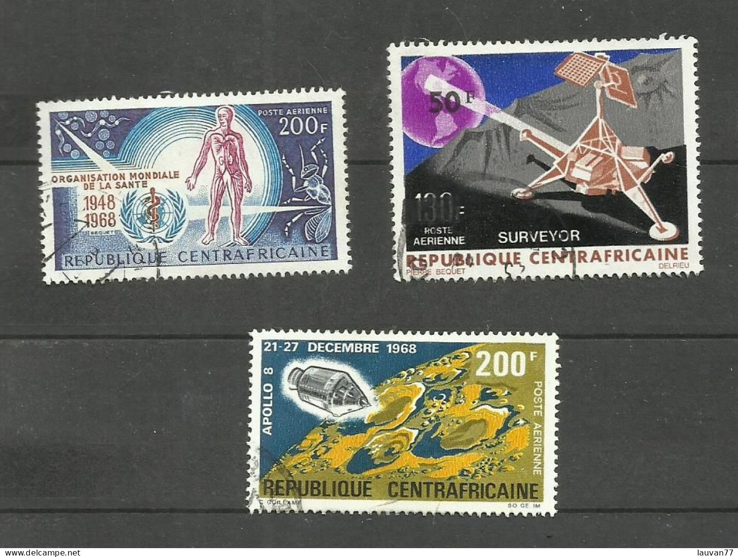 République CENTRAFRICAINE  POSTE AERIENNE N°56, 64, 76 Cote 4.35€ - República Centroafricana