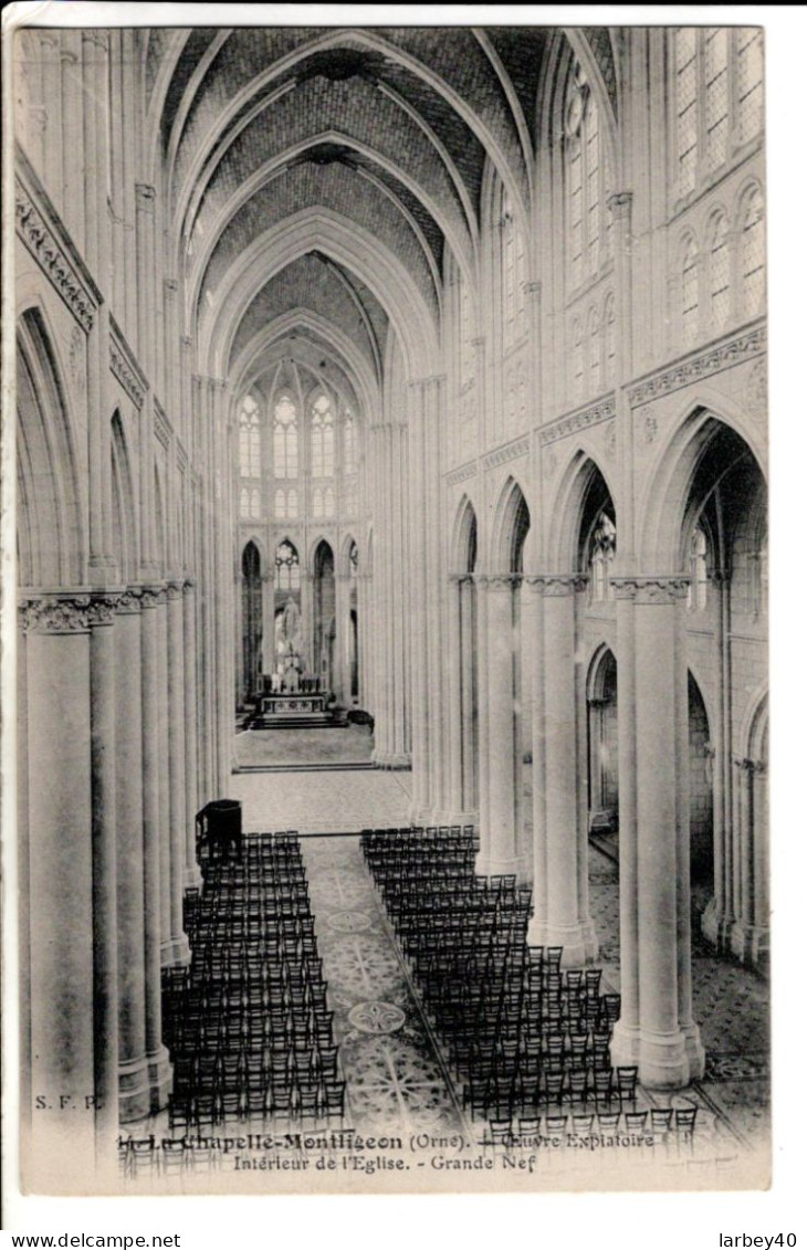 61 - La Chapelle Montligeon Interieur De L Eglise - Grande Nef - Cartes Postales Ancienne - Autres & Non Classés