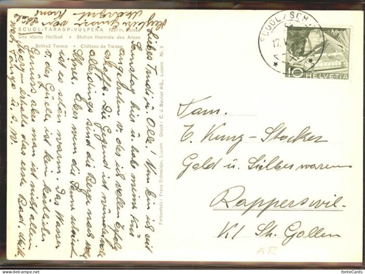 11318362 Schuls GR Schloss Tarsp Brunnen Kind Maedchen Tracht Scuol - Other & Unclassified