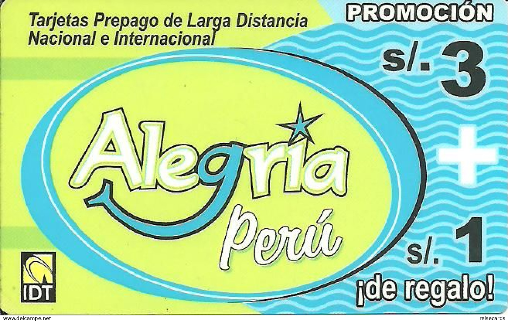 Peru: Prepaid IDT - Danercard Alegria Promoción - Perù