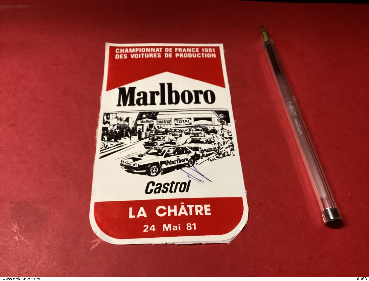 LA CHÂTRE. Championnat De France 1981 Voitures De Production Adhesif Autocollant Marlborough - La Chatre