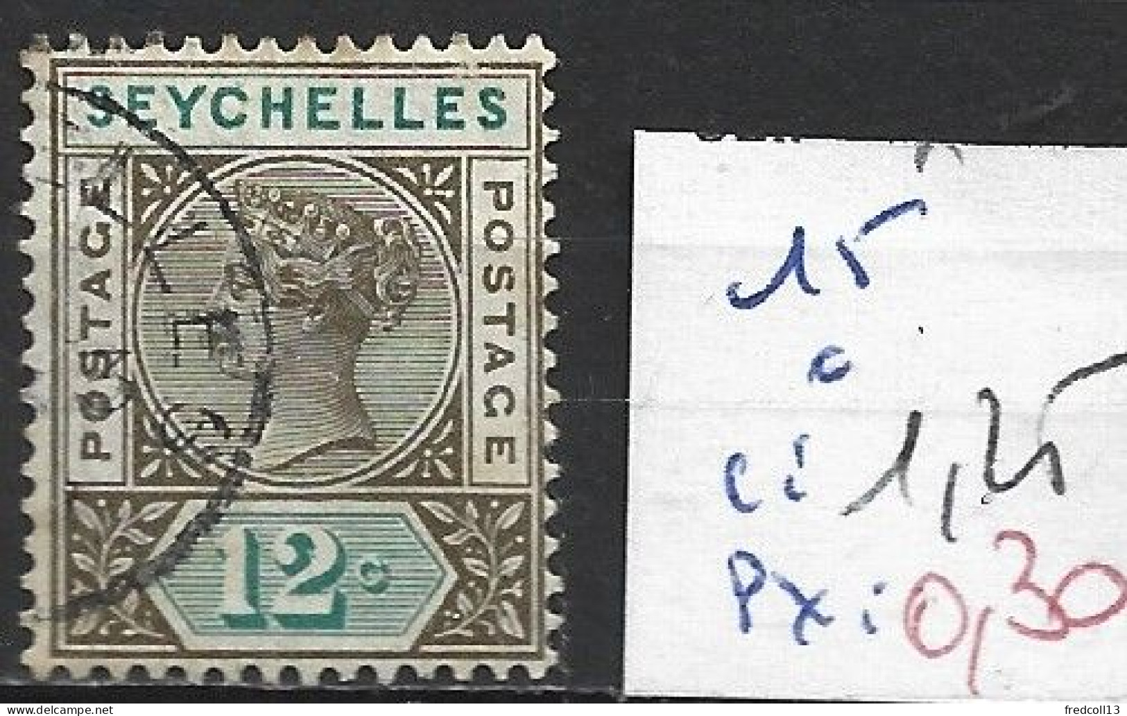 SEYCHELLES 15 Oblitéré Côte 1.25 € - Seychellen (...-1976)