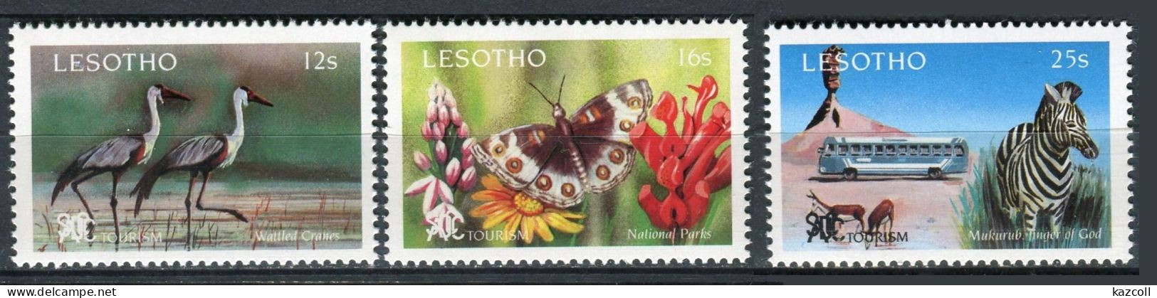 Lesotho 1991.  Tourism. Zebra. Birds. Butterfly. Fauna. MNH** - Lesotho (1966-...)
