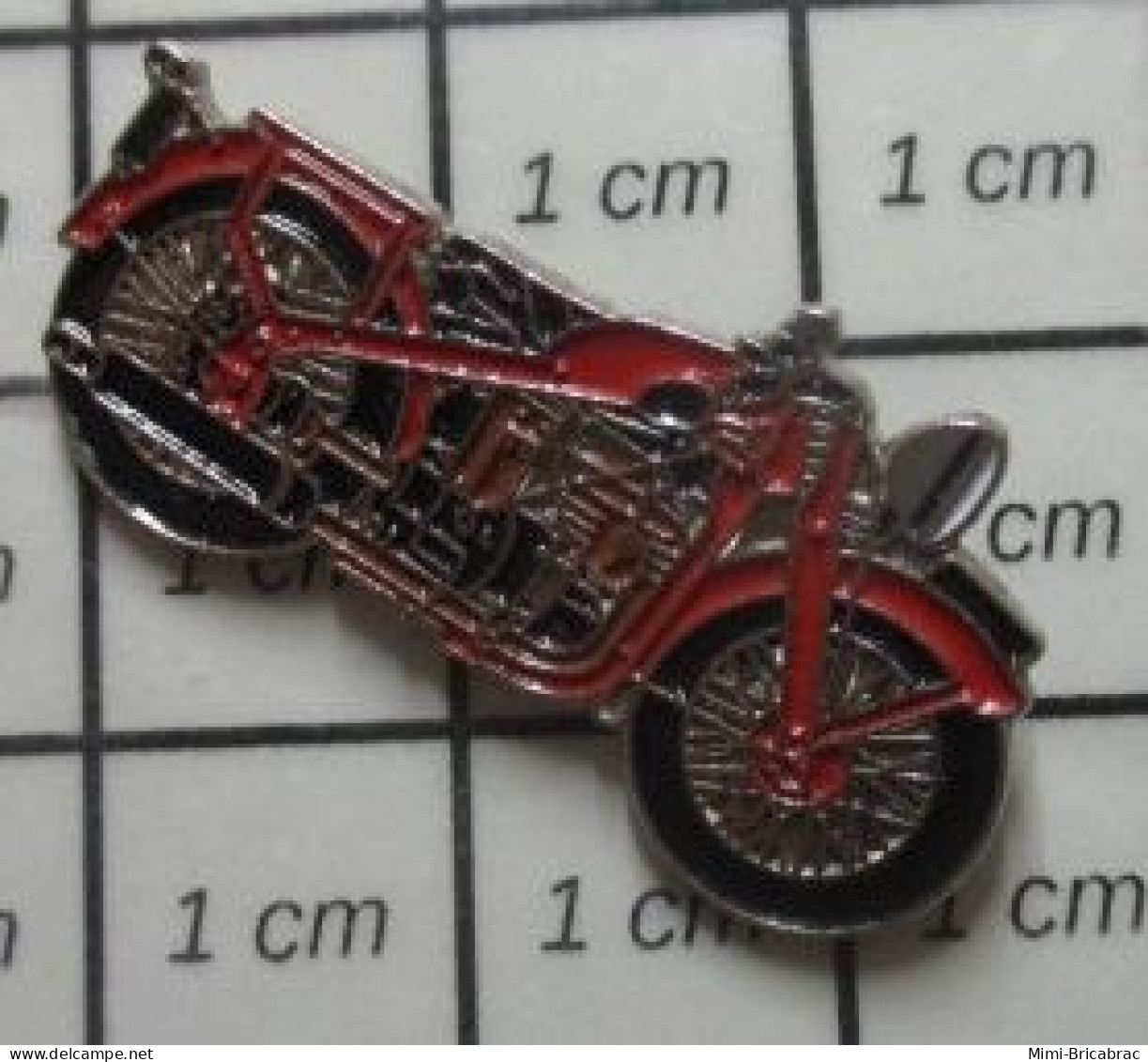 1818c Pin's Pins / Beau Et Rare / MOTOS / SUPERBE MOTO RETRO NOIRE ET ROUGE  à Identifier - Motorfietsen
