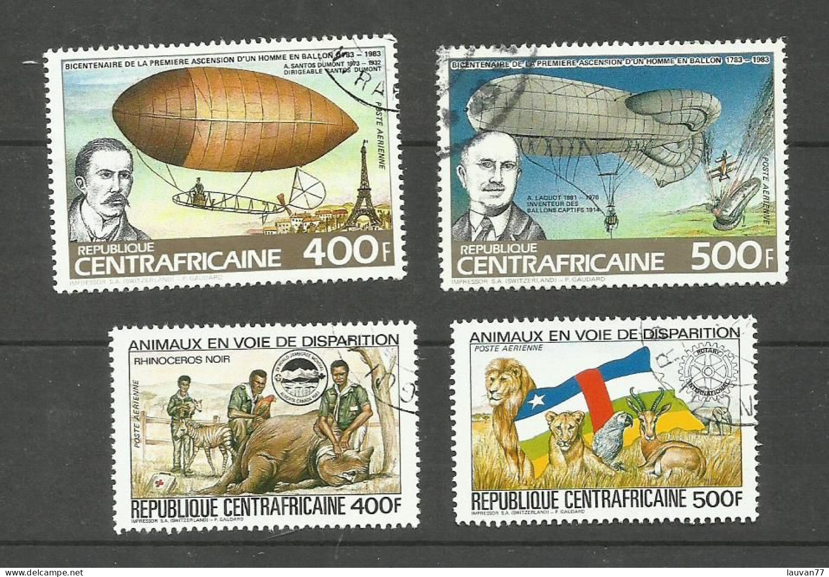 République CENTRAFRICAINE  POSTE AERIENNE N°293A, 293B, 293D, 293E Cote 4.50€ - Central African Republic