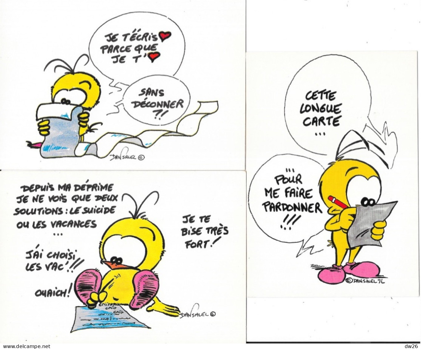 Le Piaf - Illustration De Dan Salel 1986 - Lot De 6 Cartes Cartotec Non Circulées - Autres & Non Classés