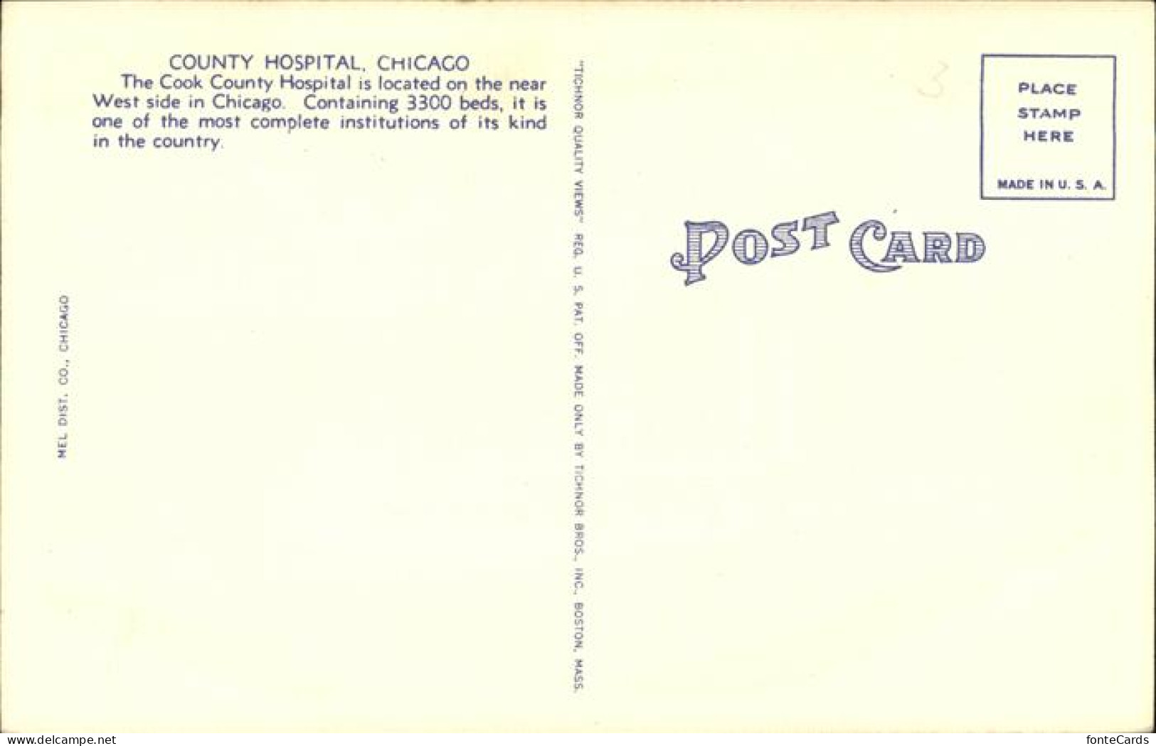 11312301 Chicago_Illinois County Hospital Kuenstlerkarte - Other & Unclassified