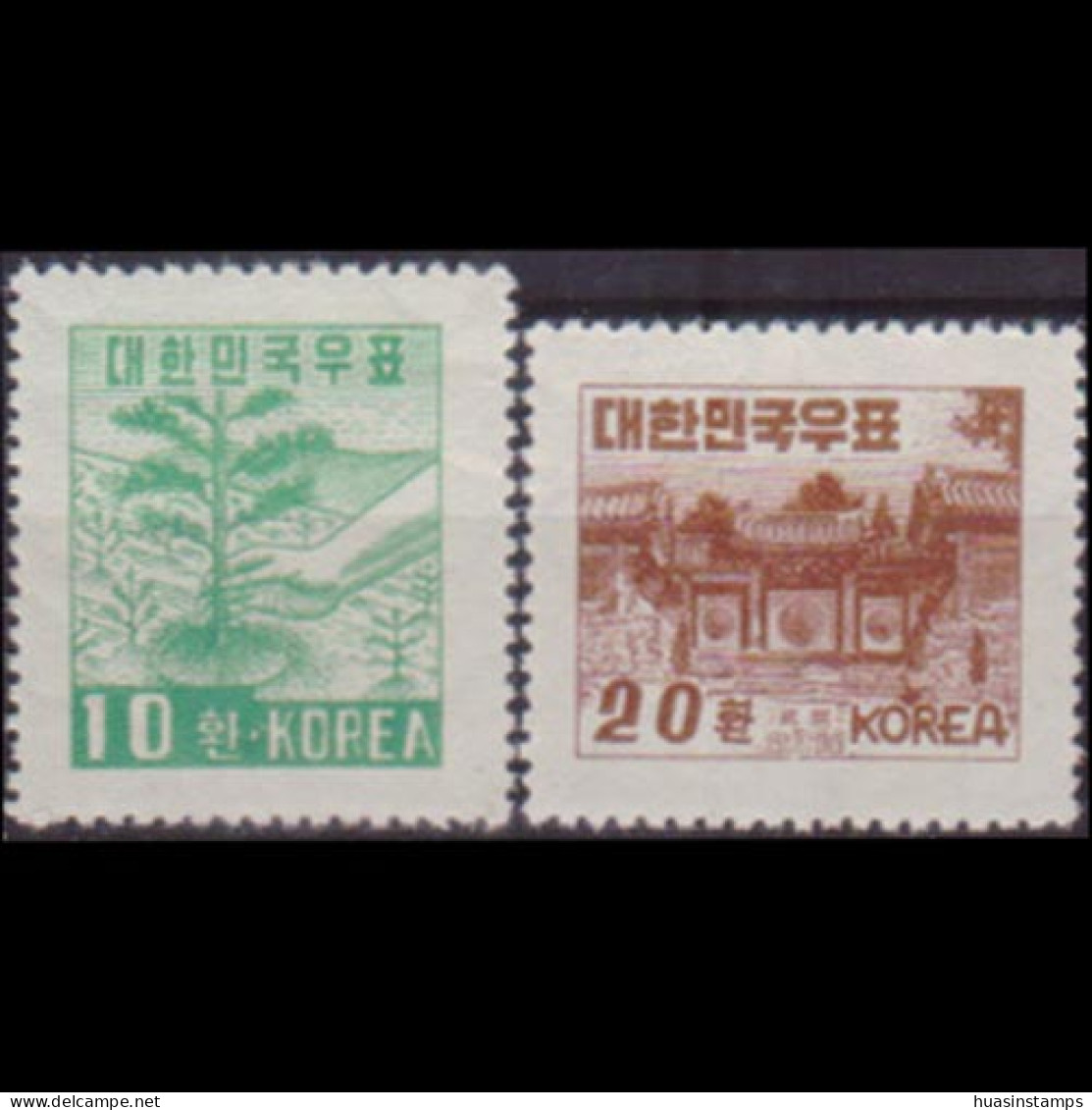 KOREA 1953 - Scott# 193-4 Shrine Etc. 10-20h MNH - Korea, South