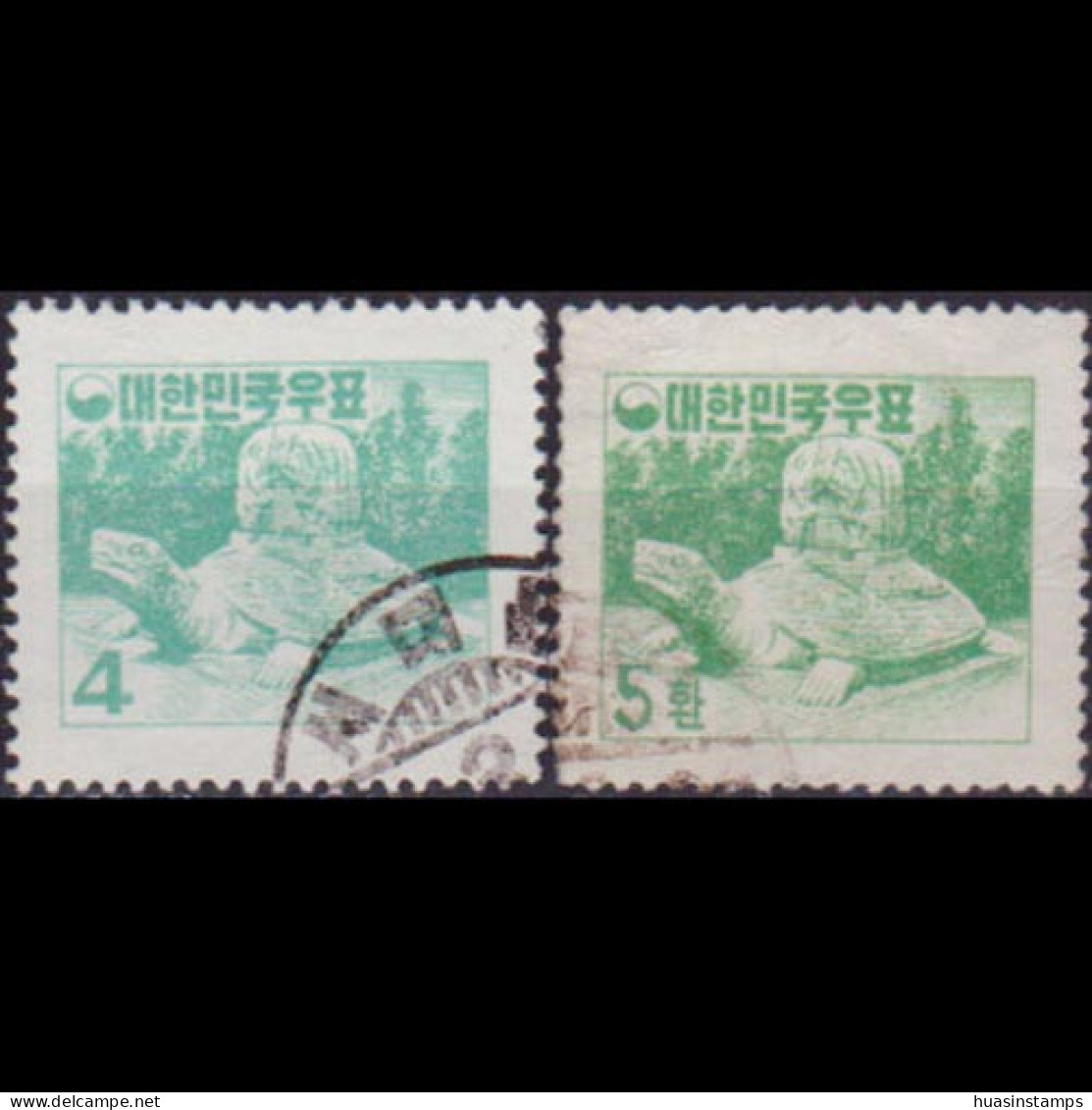 KOREA 1957 - Scott# 250-1 Tombstone 4-5h Used - Korea, South