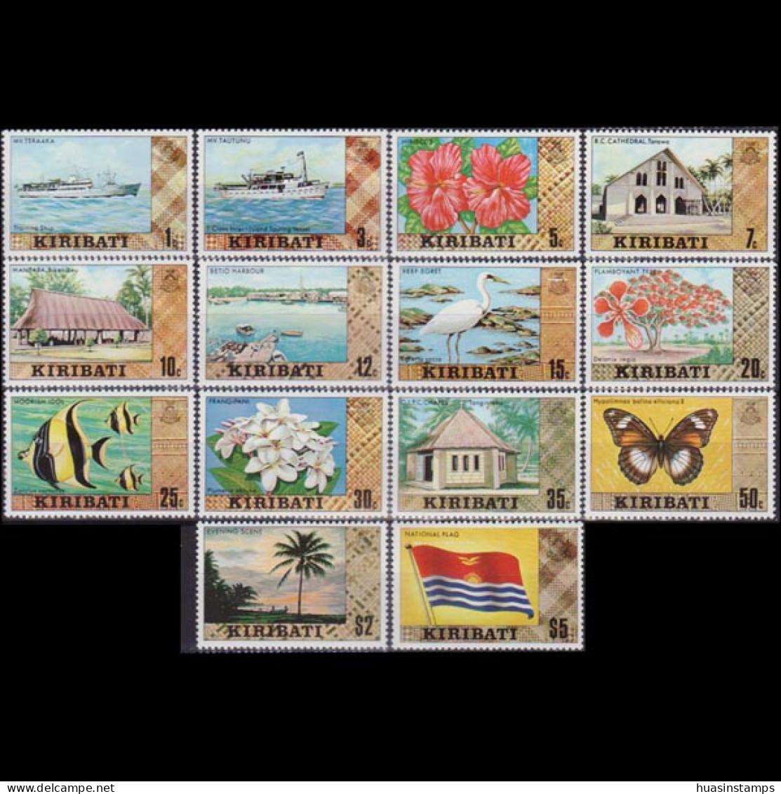 KIRIBATI 1979 - #327a-40c Scenes Missing $1 Set Of 14 MNH - Kiribati (1979-...)