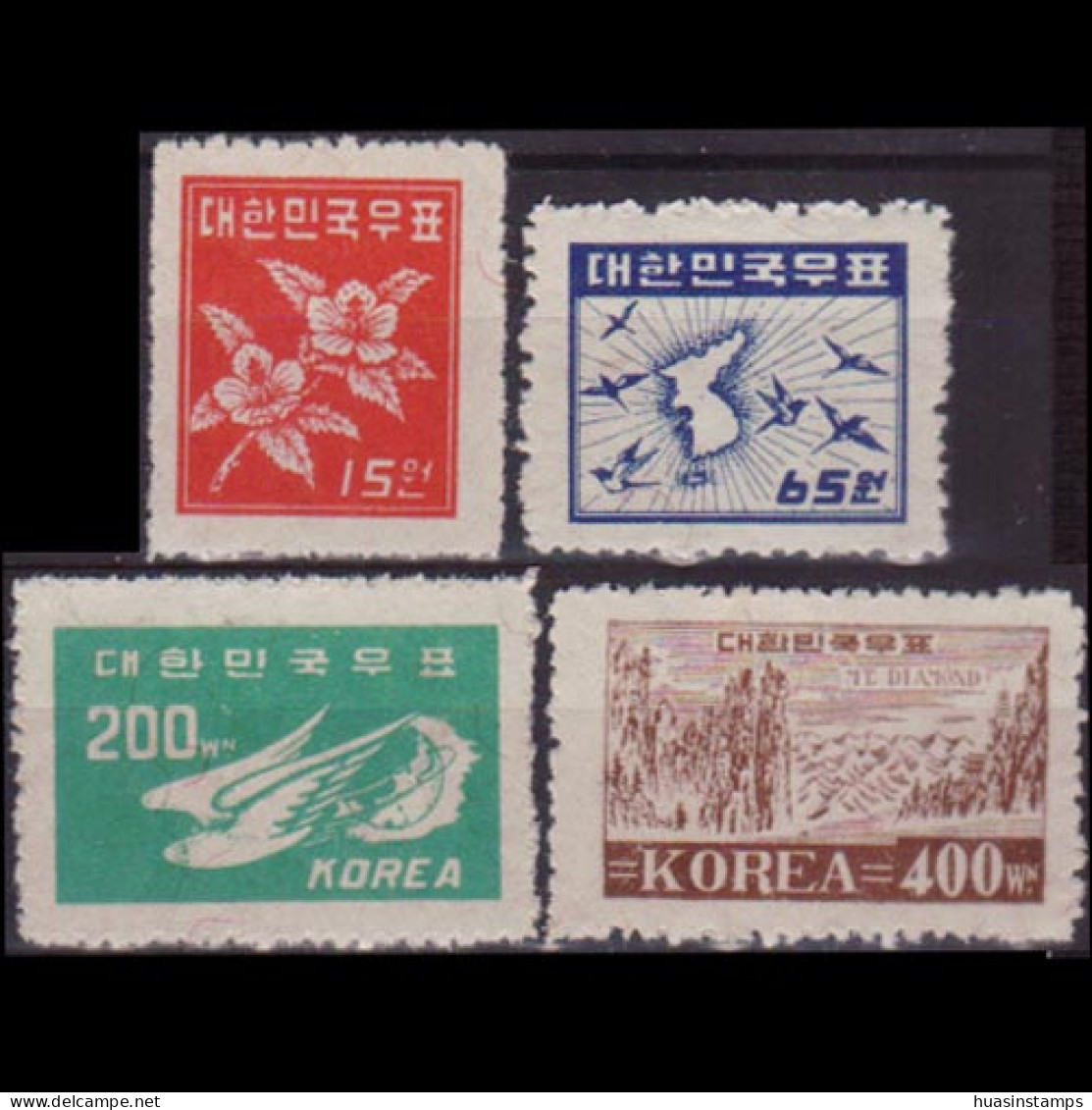 KOREA 1949 - Scott# 109-12 Definitivies 15-400w LH - Corea Del Sur