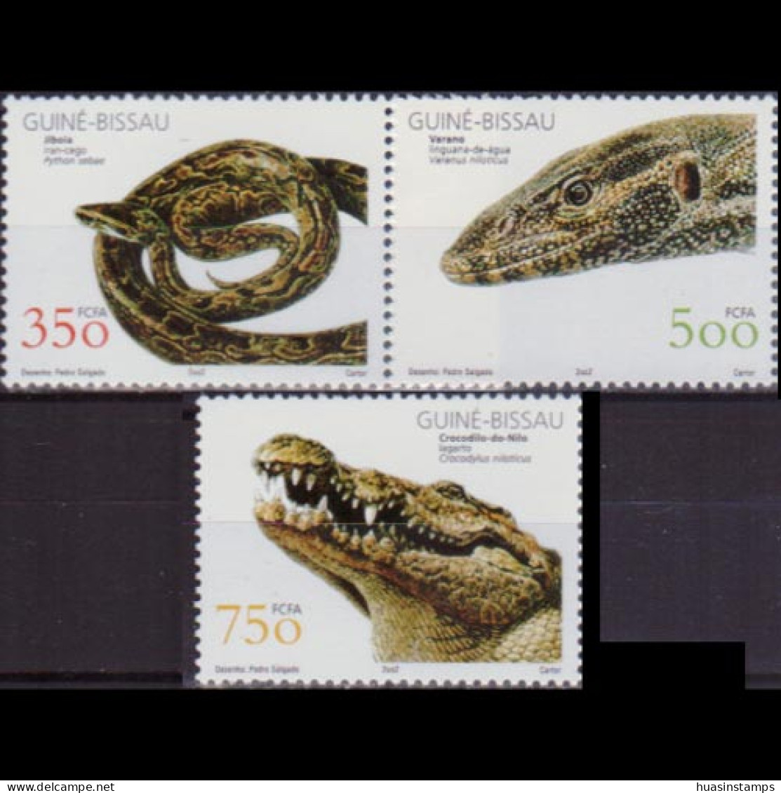 GUINEA-BISSAU 2002 - SG# 1374-6 Reptiles 350-750f MNH - Guinée-Bissau