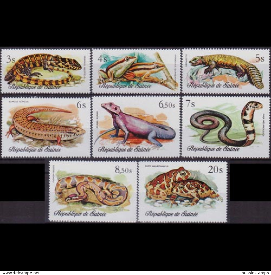 GUINEA 1977 - Scott# 744-51 Reptiles Set Of 8 MNH - Guinée (1958-...)