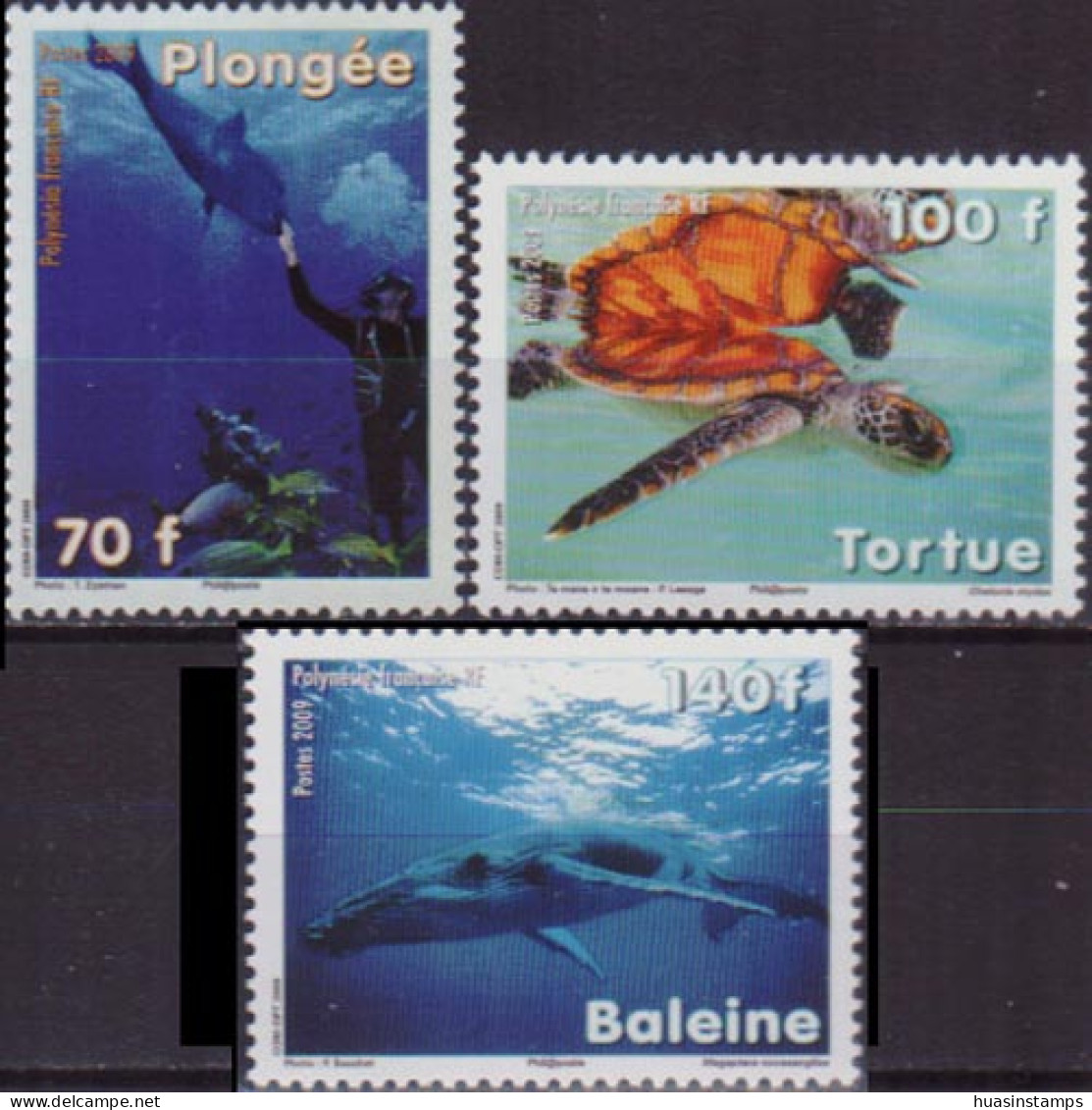 FR.POLYNESIA 2009 - Scott# 1008-10 Marine Life Set Of 3 MNH - Unused Stamps