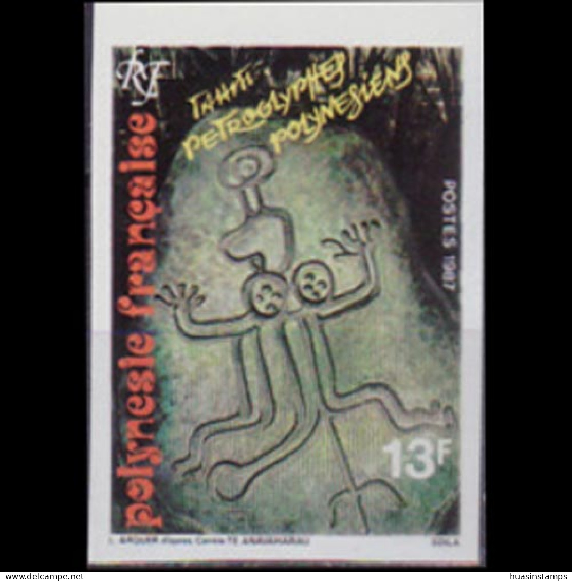 FR.POLYNESIA 1987 - Scott# 460 Petroglyphs Imp. 13f MNH - Ongebruikt