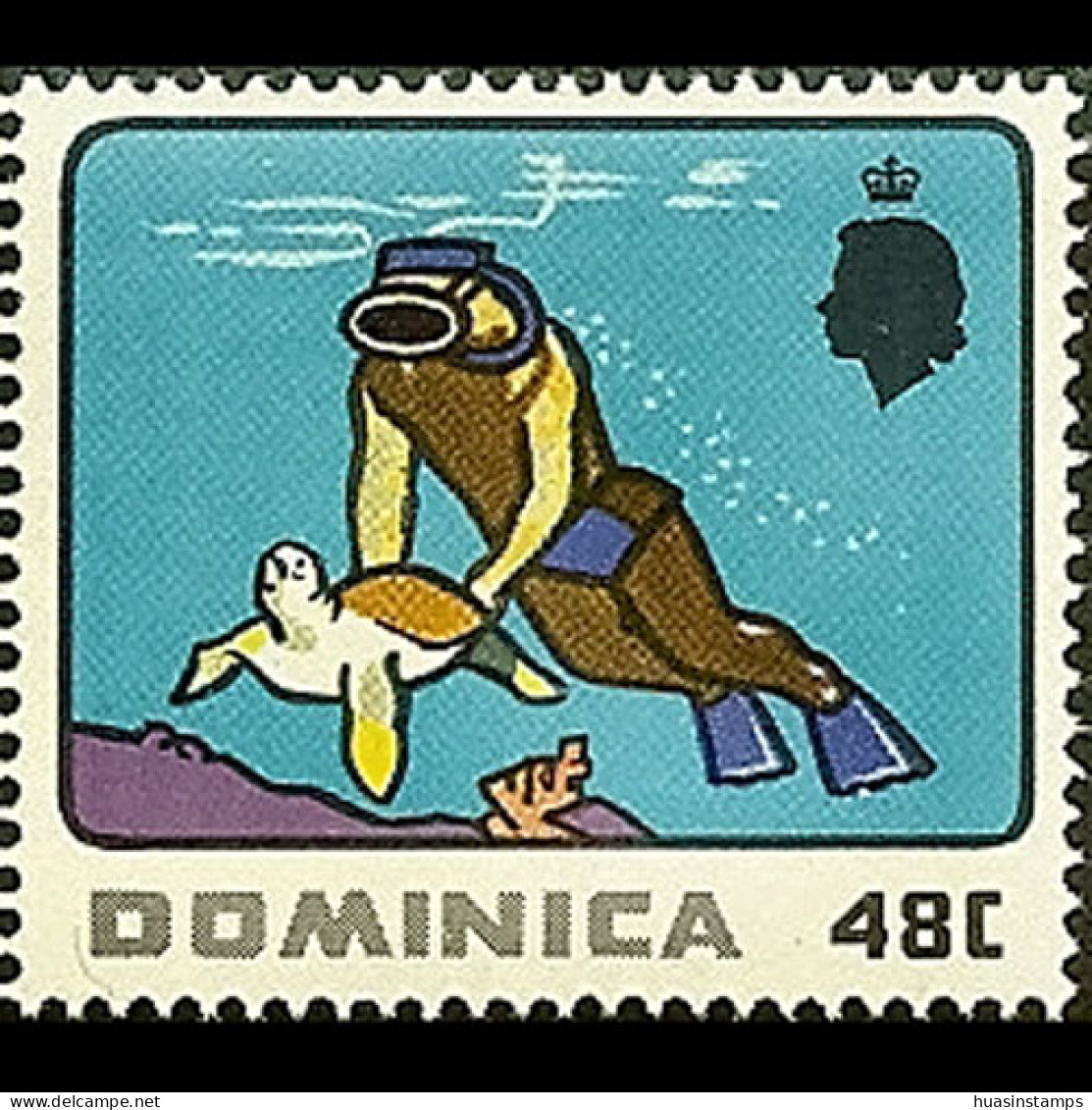 DOMINICA 1969 - Scott# 253 Diver 48c MNH - Dominique (1978-...)